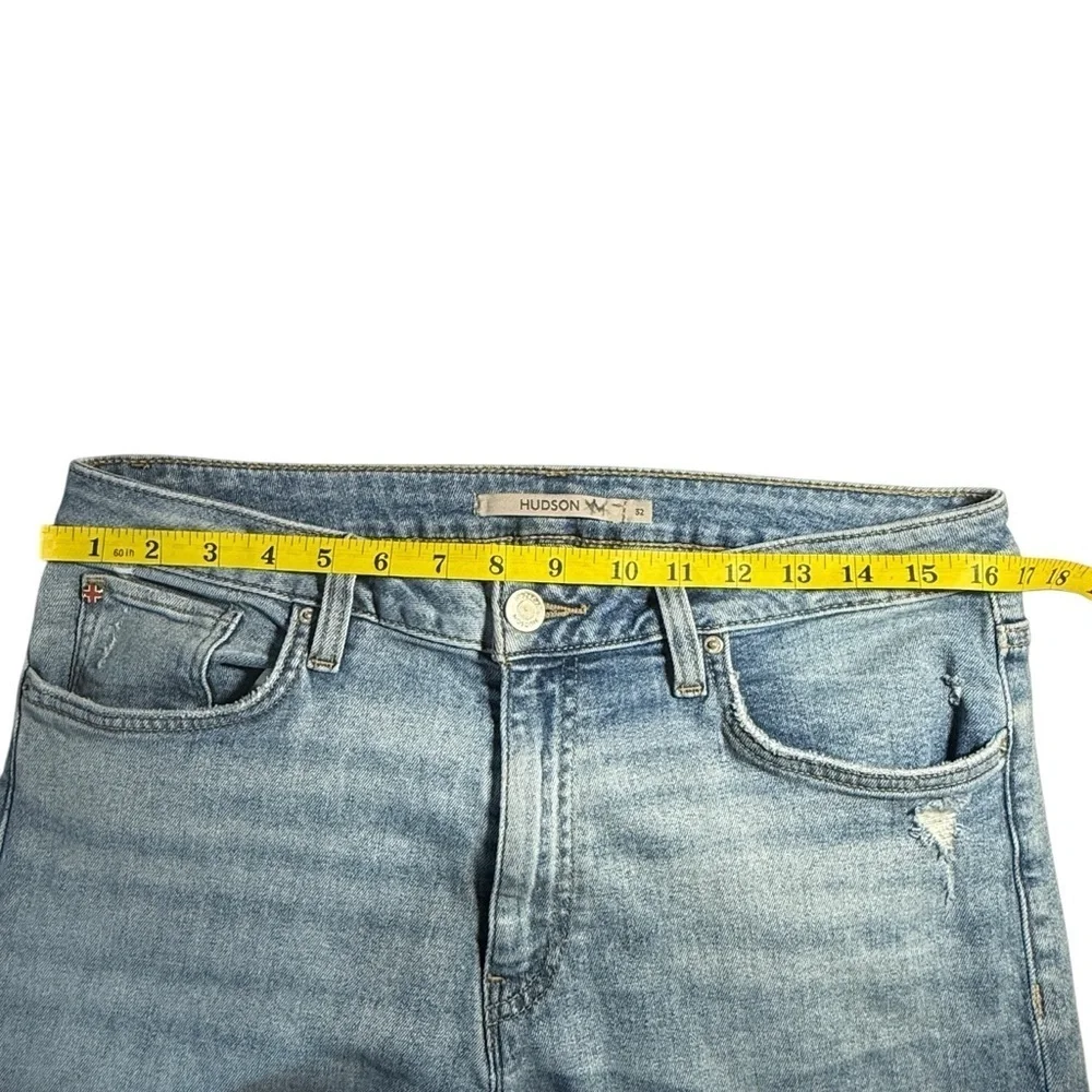 Hudson Collin Mid Rise Skinny Flap Pocket Jeans Size 32 Light Wash Denim Stretch - Picture 7 of 13